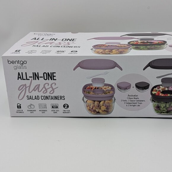 2 Pack Bentgo Glass Salad Container, 2-pack NEW IN BOX - Picture 1 of 2